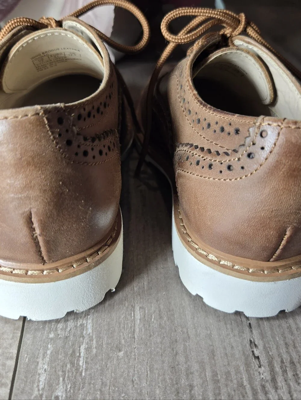 Kenneth Cole New York Boys Size 13 Cognac Leather Wingtip Brogues